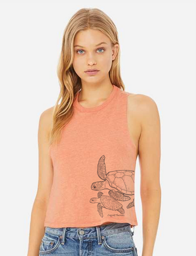 Sea Turtles Racerback Cropped Tank