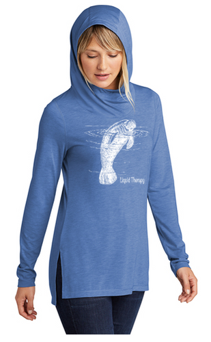 Manatee Love cowlneck long sleeve hoodie