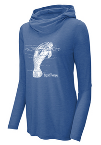Manatee Love cowlneck long sleeve hoodie